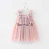 Girl's Dresses Baby Girl Rainbow Dress Birthday Strap Dress Toddler Girl Clothes Summer Sequined Princess Mesh Tutu Dresses Kid Party Costume x0806