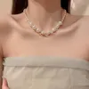 Choker 43 cm Geometrische Wassertropfen Perlenkette Sommer Französisch Süße Fee Kragen Kette Geburtstagsgeschenk Für Frauen Mädchen Schmuck Zubehör