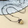 Pendant Necklaces 1PC Vintage Screwable Ebony Acorn Wooden Box Long Necklace Pine Cone Design Drop Jewelry