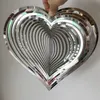 Dekorativa föremål Figurer Heart Square Drop Shape Stainless Steel 3D Roterande vindspinner Chime Metal Decor Home Garden Decoration Outdoor Indoor Rooms 230804