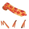 Bow Ties Pepperoni Pizza Unisex Knitler İnce Polyester 8 cm Dar Yiyecek Erkekler İçin Komik İtalyan Boyun Aksesuarlar Cravat Ofis