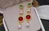 Boucles d'oreilles à tige perle frangée femmes Vintage Style chinois Hanfu tempérament longue cour mode