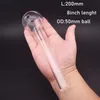 卸売50mmビッグボールガラスオイルバーナーパイプ8インチの厚さガラス喫煙水パイプ透明透明な透明なパイレックスバブラーボン水ギセルスモークアクセサリー最も安い