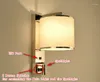 Lampada da parete moderna in acciaio inossidabile cromato con paralume in tessuto E27, porta USB, pulsante, faretto, per camera da letto Ailse
