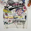 Graffiti Print Vintage T-shirt mężczyzn Kobiet 1 wysokiej jakości okrągła szyja THE THIRT THE TEE TEE