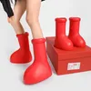 أحذية المطر الرجال نساء Red Rainboots Kids Boys Girls High Top Bottom Bottled Round Toe Astroboy Boots anti-slippery Size 26-45 230804