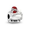 925 Sterling Silver Ciondola Charm New Original Red Love Glass Crown Fashion Bead Fit Pandora Charms Bracciale Accessori gioielli fai da te