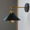 Vägglampa vintage e27 bas industriell stil sängplats gångpott täcker järnkonst liten amerikansk inomhusbelysning switch