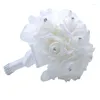 Fiori decorativi PE Bouquet da sposa Matrimonio Decorazione domestica Nastro Forniture di fiori artificiali Flores Artificiales