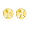 Fashion Vintage Four Leaf Clover Stud boucles d'oreilles designers pour femmes boucles d'oreilles hommes 18K plaqué or bohème rond boucle d'oreille bijoux Orecchini Schmuck Chirstmas Party Gift