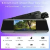 Car DVRs ADDKEY New 6 Inch Car Rearview Mirror Touch Screen For Auto Recorder 1080P FHD Night Vision Car DVR Mirror Dash Camera Dual Lens x0804 x0804