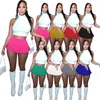 Röcke 2023 Sexy Mini Plissee Frauen Koreanische Mode Hohe Wiast Tennis Rock Sommer Mädchen Einfarbig T-shirt Zwei-Stück set