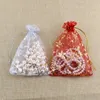 Sacos de cordão de organza bolsas de joias, flocos de neve doces transparentes festa de chocolate bolsas de presente de casamento de natal, 100 peças 4 x 6 polegadas