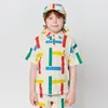 Clothing Sets Summer Boy Girl Stripe T-shirt Girl Student Stripe Dress Kid Shorts Lovely Children's Suit Bobo Beige Children's Suit 230804