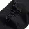 Erkekler Kot Avrupa ve Amerikan Yeni Denim kot pantolon Siyah Erkekler Fermuar Dekorasyon Fermuar Tasarımı Streç Zarıltısı Yırma Büyük Boy J230806