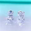 Boucles d'oreilles en moissanite à la mode pour femmes de haute qualité Bling Diamond Radiant Cut 1 Carat