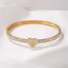 Original varumärke TFF Fashion Love Diamond Armband Light Luxury Non Fading Gold Peach Heart Personlig enkel handkläder