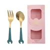 Учебные посуды наборы 1 набор десертов Scoop Complive Grip Anti-Rust Creative Mykebling Heanless Steal Spoon Spoon Home Supply