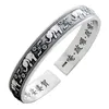 Bangle Bigger Heart Curse Armband Kvinna S925 Silver Skriften Solid Male Retro Thai Lucky Elephant Open