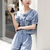 Survêtements pour femmes Denim Shorts Suit Summer Thin Two-piece Clothing For Women