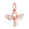 925 Sterling Silver Dangle Charm 2023 New Rose Gold Butterfly Heart Flamingo Snow Flower Flower Suit Fashion Bead Fit Pandora Charms سوار DIY مجوهرات