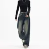 Vrouwen Jeans Vintage Streetwear Wijde Pijpen Denim Broek Vrouwen Harajuku Hoge Taille Rechte Broek Mode Femme Baggy Y2k