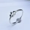 Cluster Rings 925 Crown Little Finger Ring Colorless Korean Version Tail Female Inscription Girlfriend's Birthday Personalized Gift