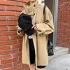 Women's Trench Coats WDMSNA British Style High Neck Windbreak Loose Casual Korean Chic Women Jacket Autumn Long Sleeve Coat For