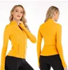 2024 lu lu lemen Automne Hiver Nouvelle Veste À Fermeture Éclair Vêtements De Yoga À Séchage Rapide À Manches Longues Trou De Pouce Formation Course Femmes Slim Fitness Manteau