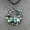 Kedjor Natural Mor till Shell Necklace Abalone Pendant Leather Cord 2mm Charms för eleganta kvinnor älskar romantisk gåva