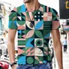 Hommes t-shirts 2023 été 3d chemise hommes à manches courtes drôle abstrait motif géométrique hommes vêtements haut streetwear