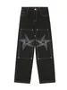 Men's Jeans Latest Design Star Embroidery Straight Loose Fit Boyfriend Pants Y2K Fashion Mid Rise Baggy