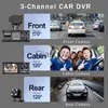 Car DVRs 3 Channel Car DVR HD 1080P 3Lens Inside Vehicle Dash Cam Three Way Camera DVRs Recorder Video Registrator Dashcam Camcorder x0804 x0804