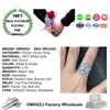 Cluster Rings OMHXZJ Wholesale RR1940 European Fashion Fine WomanGirl Party Birthday Wedding Gift Flower Shiny Zircon 18KT White Gold