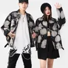 Men's Jackets Retro Tie-dyed Denim Jacket Men High Street Gothic Style Turn-down Collar Women Single Breasted Causal Coats Spring