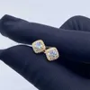 Оптовая цена на складе Iced Out Серьги-гвоздики Стерлингового серебра 925 пробы Vvs Круглые женские серьги с муассанитом в стиле хип-хоп