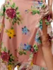 Robes Décontractées Femmes Vintage Floral Print Boho Halter Dress Avec Ourlet À Volants - Élégant Split Long Bodycon Pour Tenue D'été