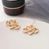 Stud Earrings 2023 Japanese And Korean Temperament Geometric Simple Love Hollow Versatile Wholesale Fashion Jewelry