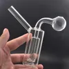 Atacado Pocket Glass Oil Burner Bong Ash Catcher Hookah para Dab Rigs Water Pipes Small Bubbler Recycler Bong com Big Size Oil Burner Pipe mais barato