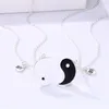 Pendentif Colliers 2 Pcs Mode Tai Chi Aimant Collier Pour Femmes Hommes Yin Yang Clavicule Chaîne BFF Amis Bijoux Accessoires Cadeaux