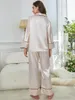 Women's Sleepwear Europe And The United States Imitation Silk Pajamas Women Autumn GST56-Champagn Winter Long-sleeved Pajama Pants Home