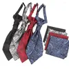 Papillon VEEKTIE Marca Old Fashion Ascot Fazzoletto da taschino Set per uomo Paisley Jacquard Tinta unita Classico Rosso Nero Blu Bianco Floreale