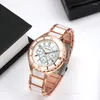 Relojes de pulsera Sdotter, relojes de mujer, reloj de acero de cuarzo blanco y oro rosa, reloj de diseño elegante para Mujer, reloj de pulsera para mujer Bayan Kol Saati Feminino