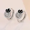 Hoop Earrings Trendy Clover Ear Buckle For Lady Anniversary Temperament Heart-shaped Crown Silver 925 Women Jewelry