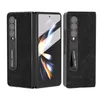 Роскошная ретро -экипаж кожаный телефон для телефона Samsung Galaxy Folding z Fold3 Fold4 Fold5 5G Прочный стильный полная защитная узор Lychee