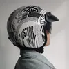 Motosiklet Kaskları Kask Açık Face Cafe Racer Retro Vintage Scooter Casco Pilot Casque Motosiklet Capacete De Moto Fabrikası Doğrudan Satış