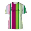 T-shirt da uomo 2023 T-shirt hip-hop di moda Stampa 3D Stripe Casual Cool Estate manica corta da donna Tops Tees