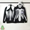 Kapital Skeleton Print Zip Jacket Dead Serious Dark Fleece Hooded Skull Bone Cardigan Hoodie Sweatshirt Coats T230806