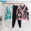 Women's Two Piece Pants YICIYA Set Knitted Three Sets For Women Y2k Streetwear Sweaters Cardigan Vest Tops And Trousers In Matching