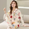 Dames Nachtkleding Herfst Winter Nachtkleding Kawaii Pyjama Sets Meisjes Pyjama Loungewear Pijama Mujer Homewear